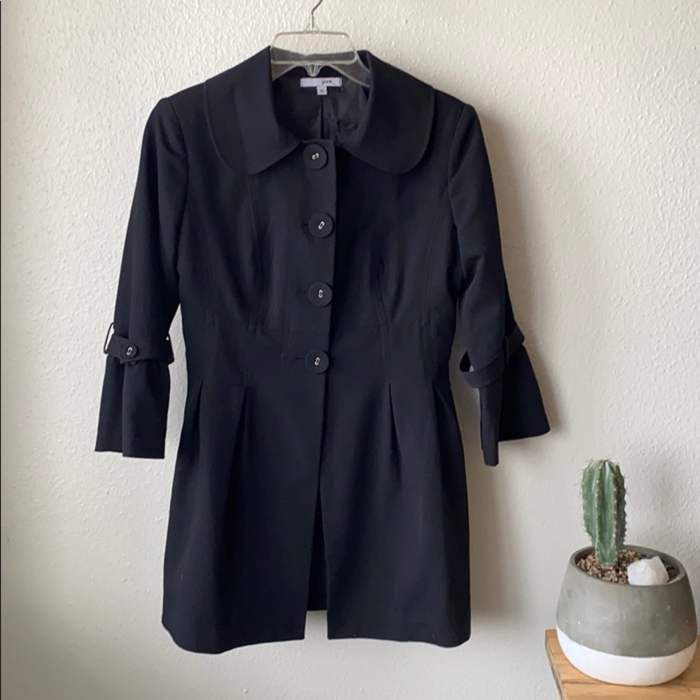 Classic 3/4 sleeve black button down jacket size s
